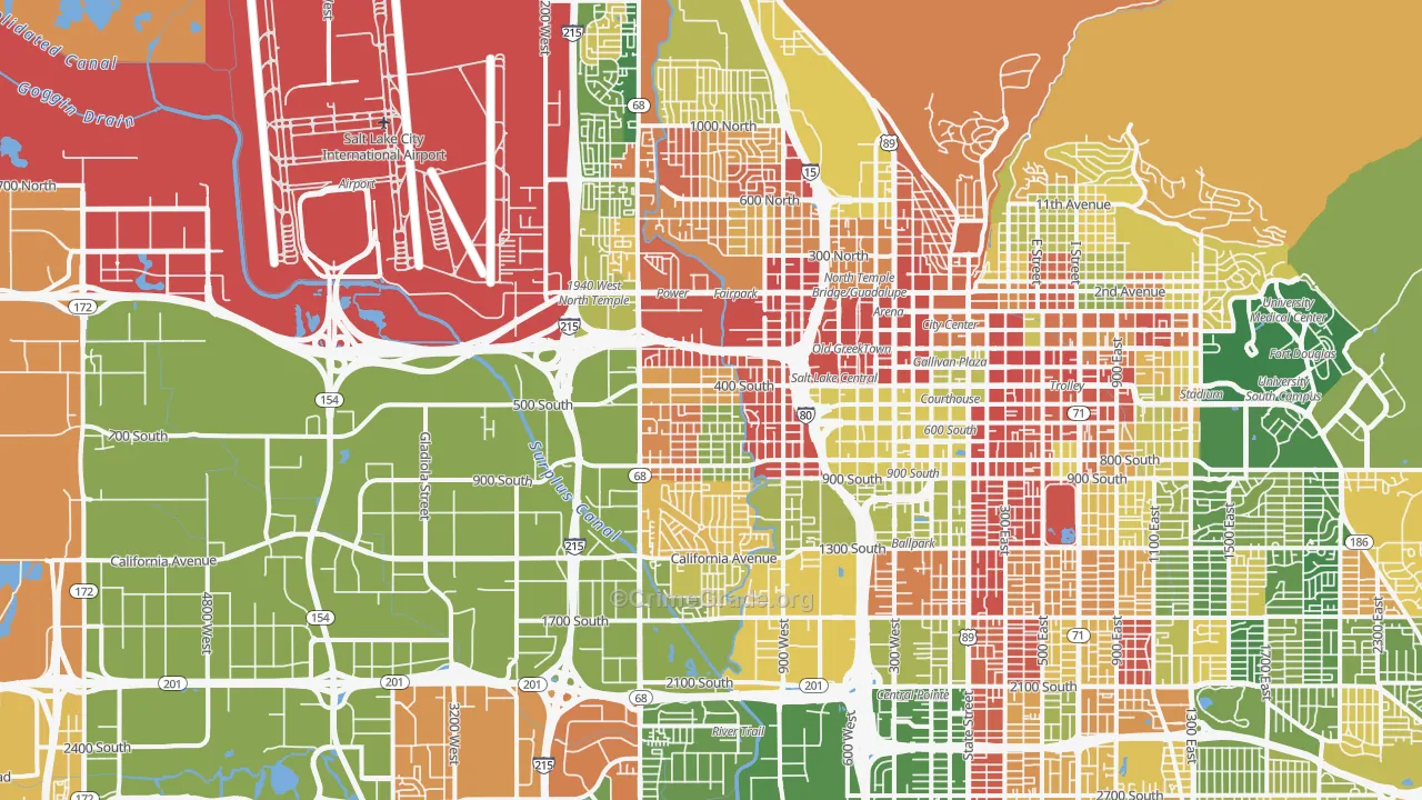 Poplar Grove, Salt Lake City, UT Map of Drug-Related Crime Rates
