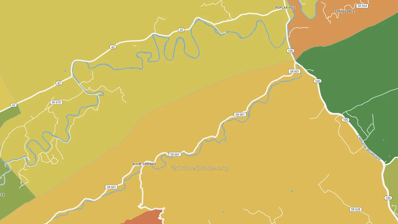 Poplar Hill, VA Map of Drug-Related Crime Rates
