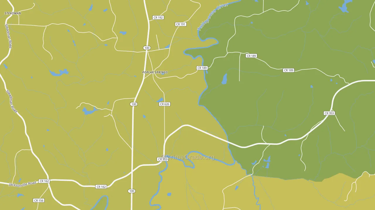 Poplar Springs, GA Map of Drug-Related Crime Rates