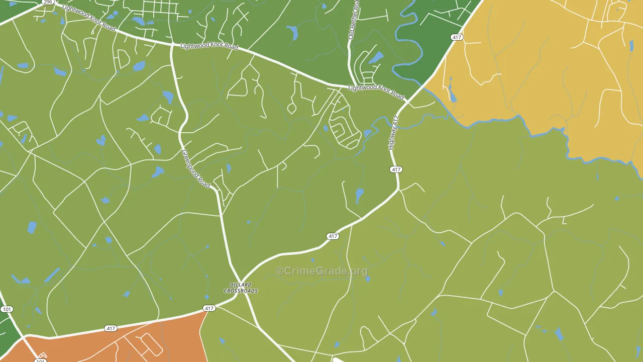 Poplar Springs, SC Map of Drug-Related Crime Rates