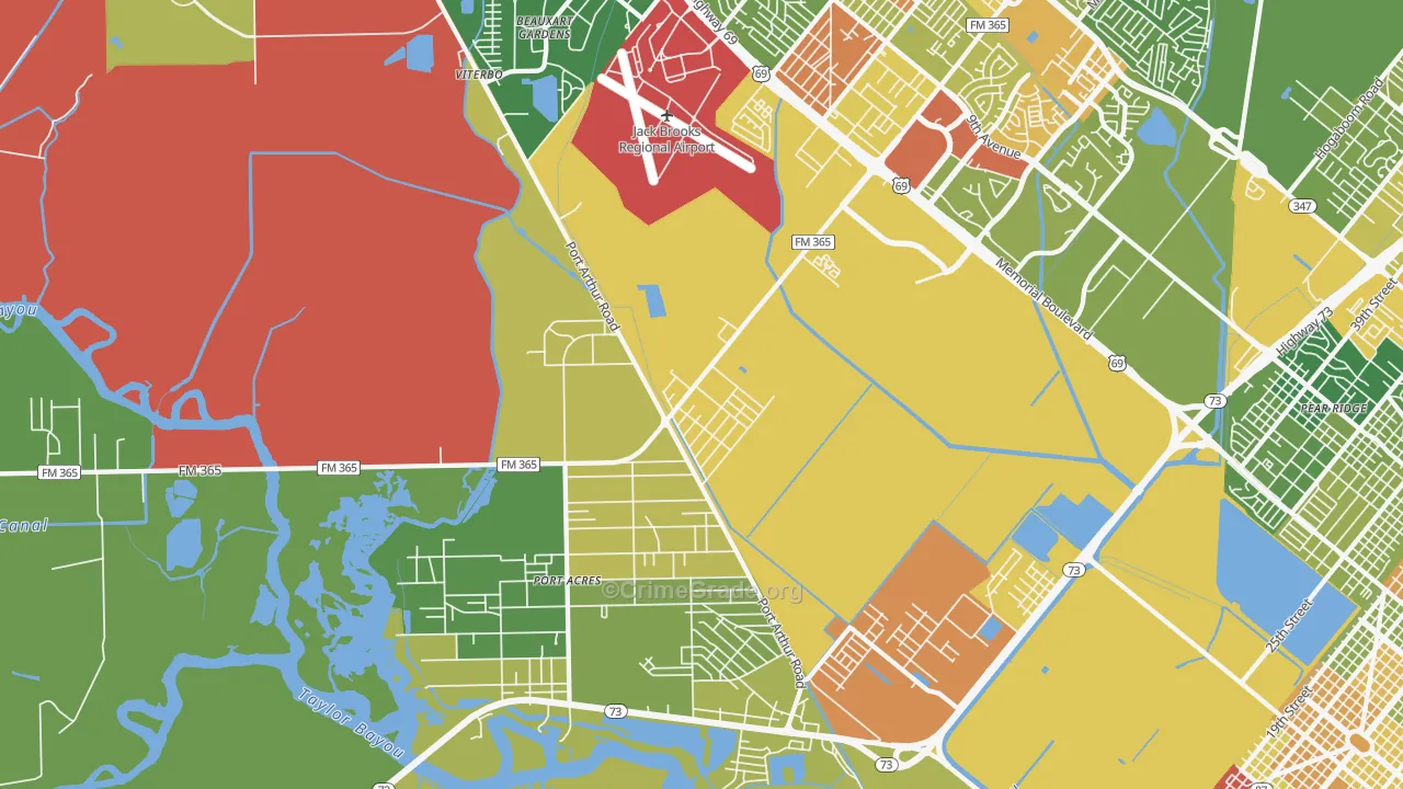 Port Acres, TX Map of Drug-Related Crime Rates