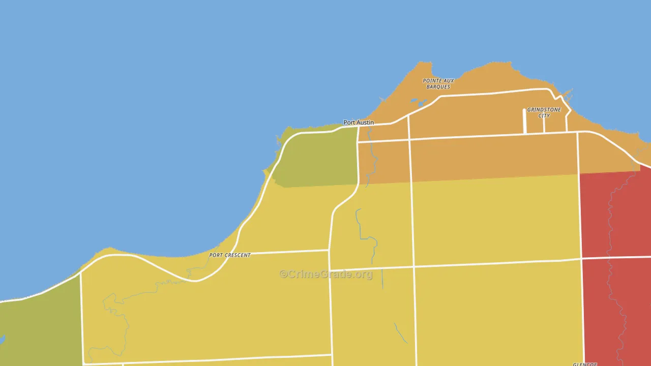Port Austin, MI Map of Drug-Related Crime Rates