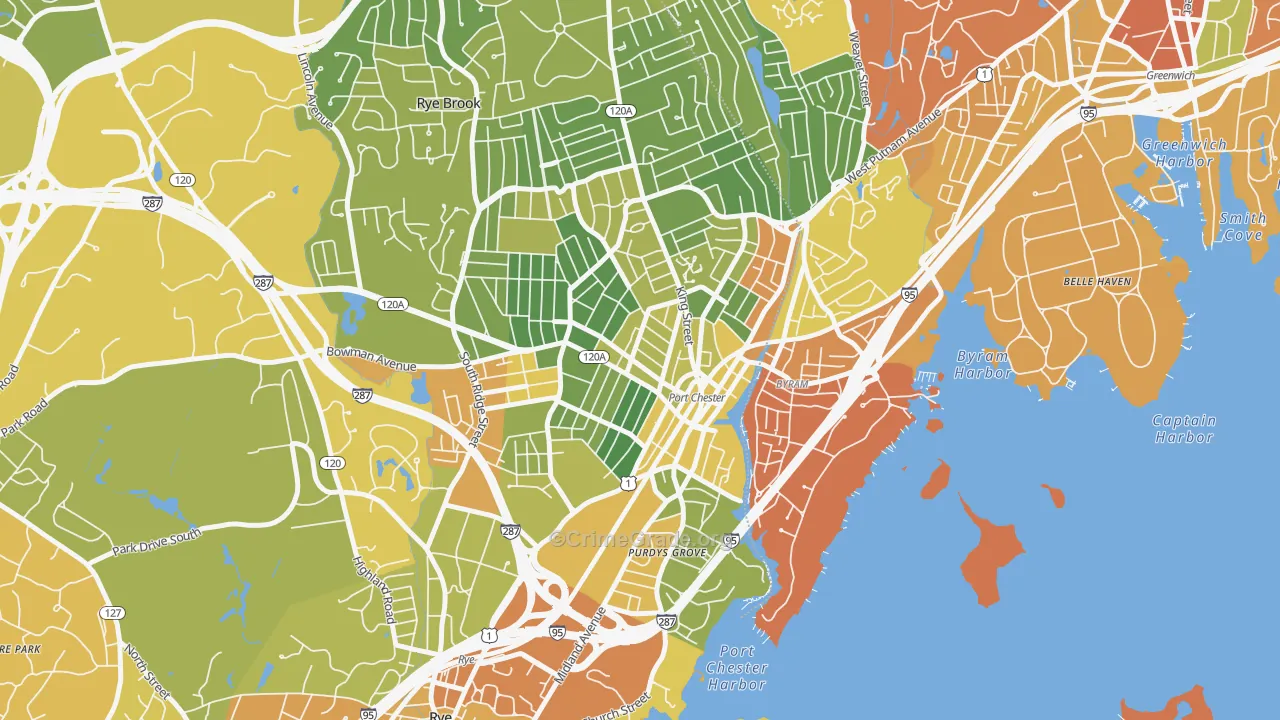 Port Chester, NY Map of Drug-Related Crime Rates