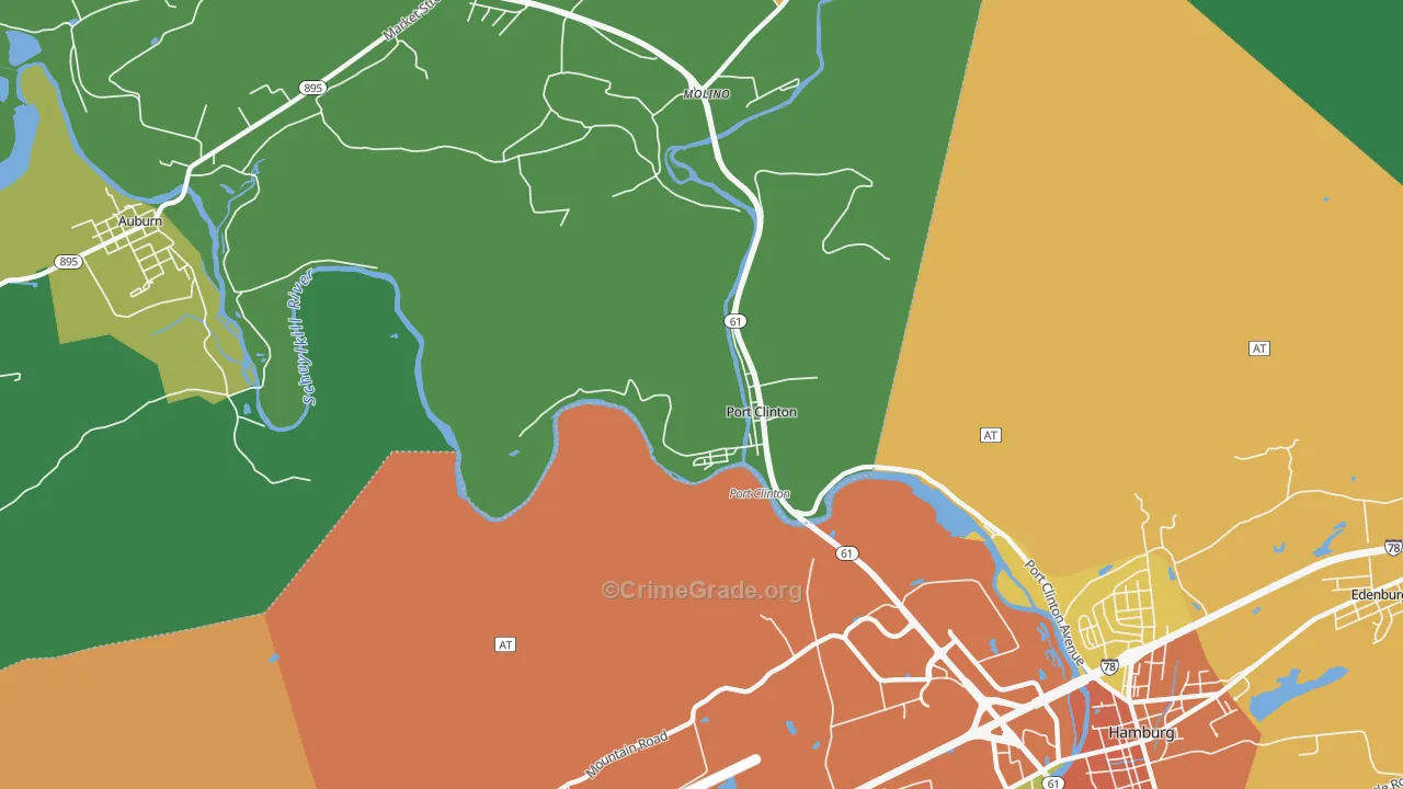 Port Clinton, PA Map of Drug-Related Crime Rates