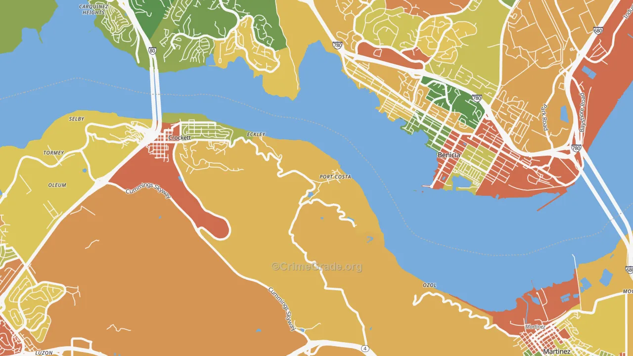 Port Costa, CA Map of Drug-Related Crime Rates