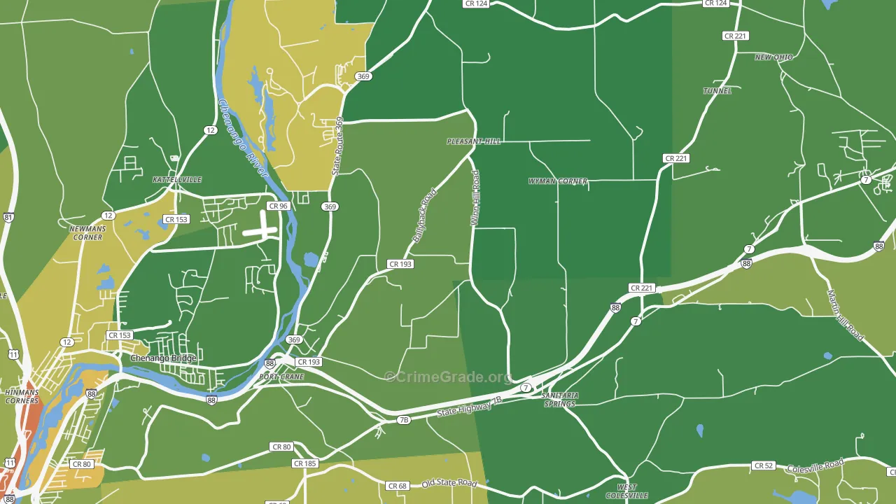 Port Crane, NY Map of Drug-Related Crime Rates
