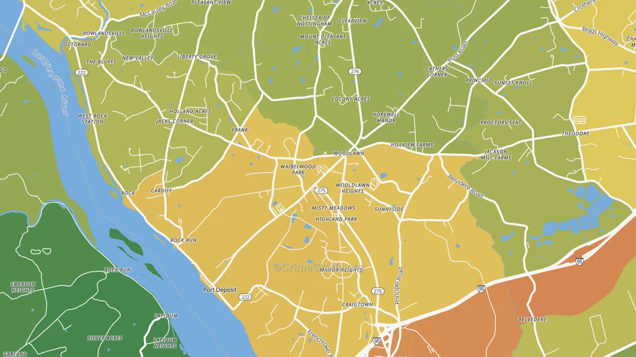 Port Deposit, MD Map of Drug-Related Crime Rates