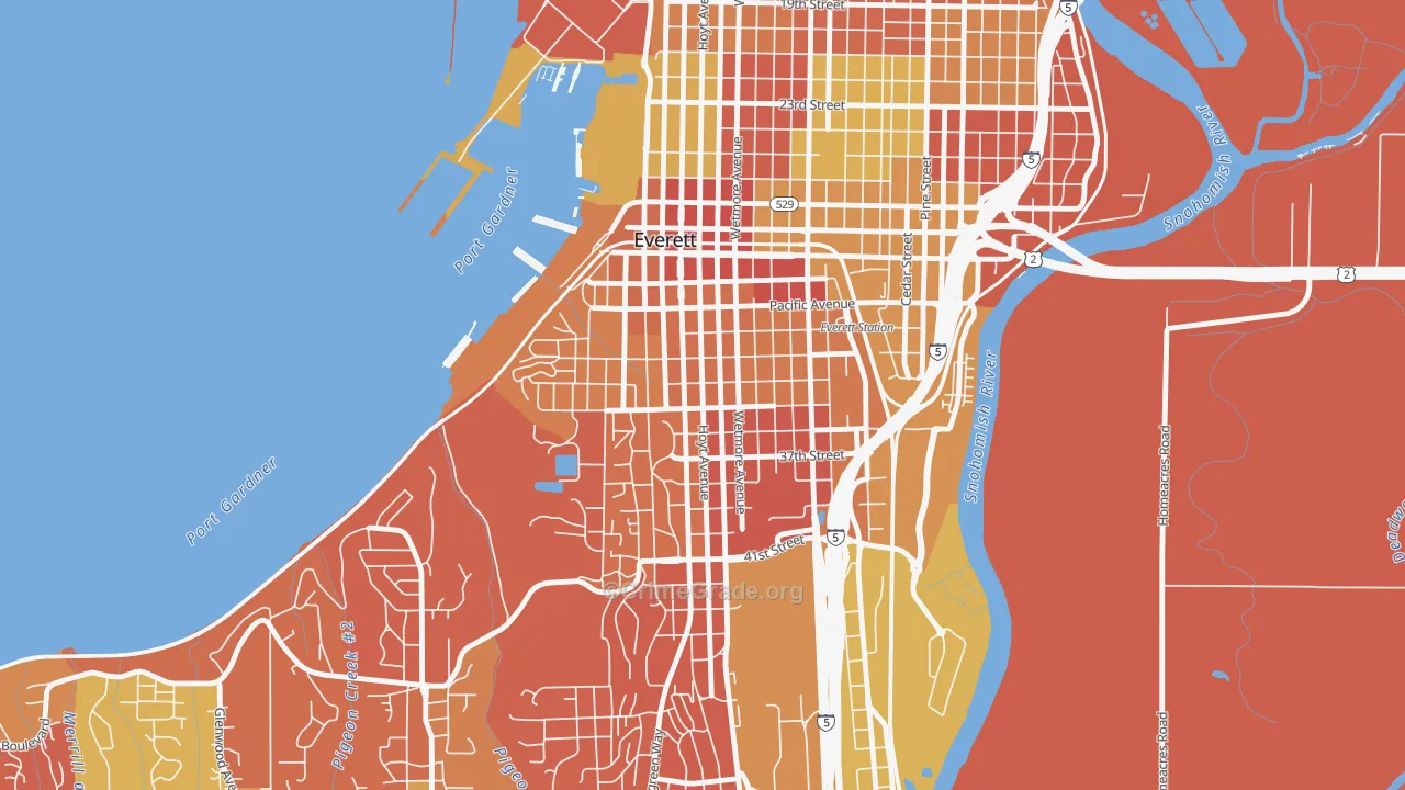 Port Gardner, Everett, WA Map of Drug-Related Crime Rates
