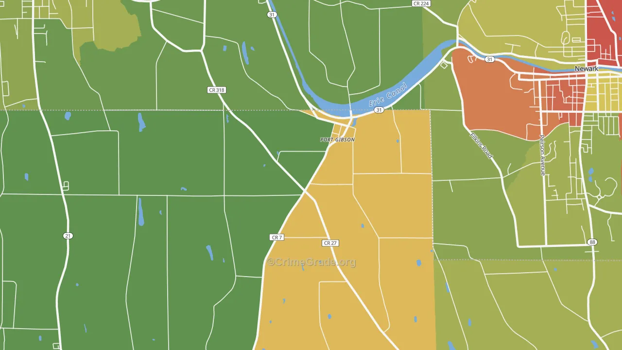 Port Gibson, NY Map of Drug-Related Crime Rates