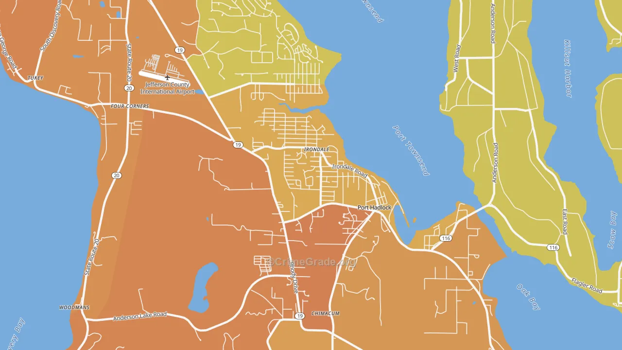 Port Hadlock-Irondale, WA Map of Drug-Related Crime Rates