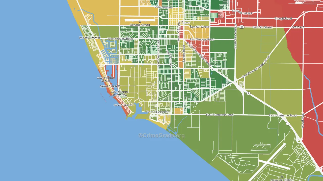 Port Hueneme, CA Map of Drug-Related Crime Rates