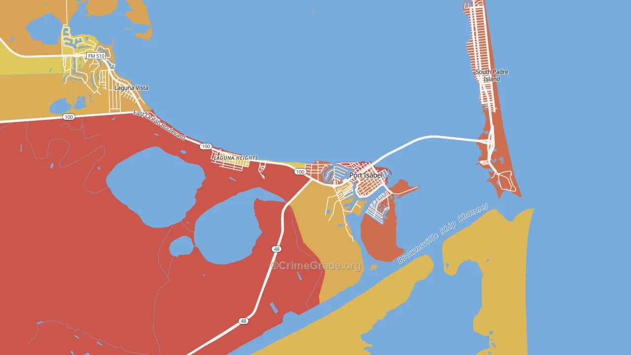 Port Isabel, TX Map of Drug-Related Crime Rates