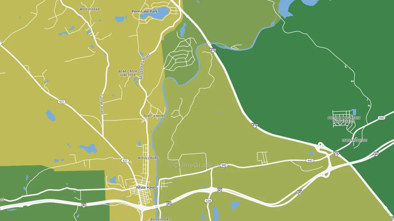 Port Jenkins, PA Map of Drug-Related Crime Rates