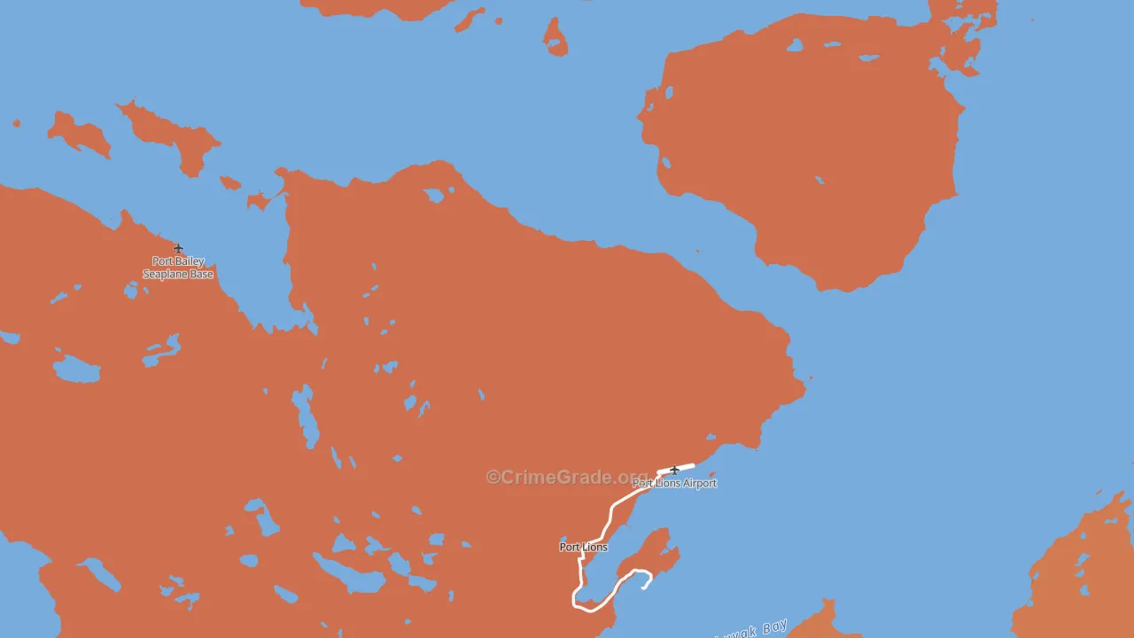 Port Lions, AK Map of Drug-Related Crime Rates