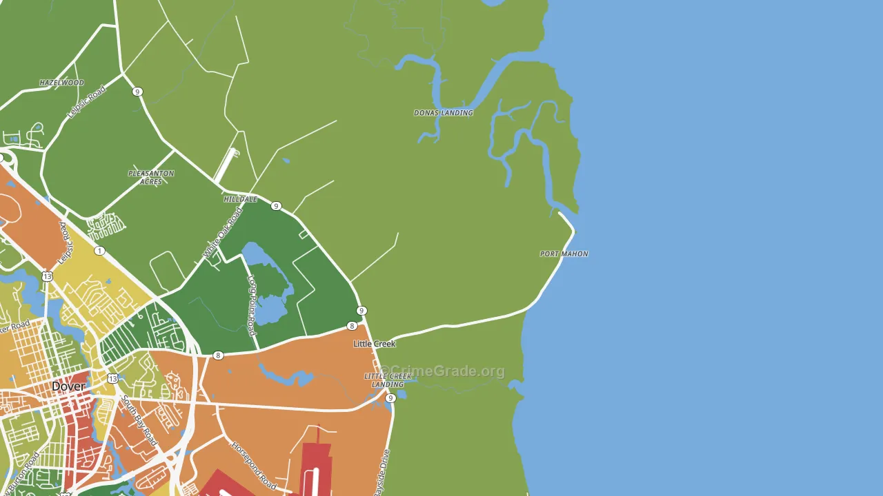 Port Mahon, DE Map of Drug-Related Crime Rates