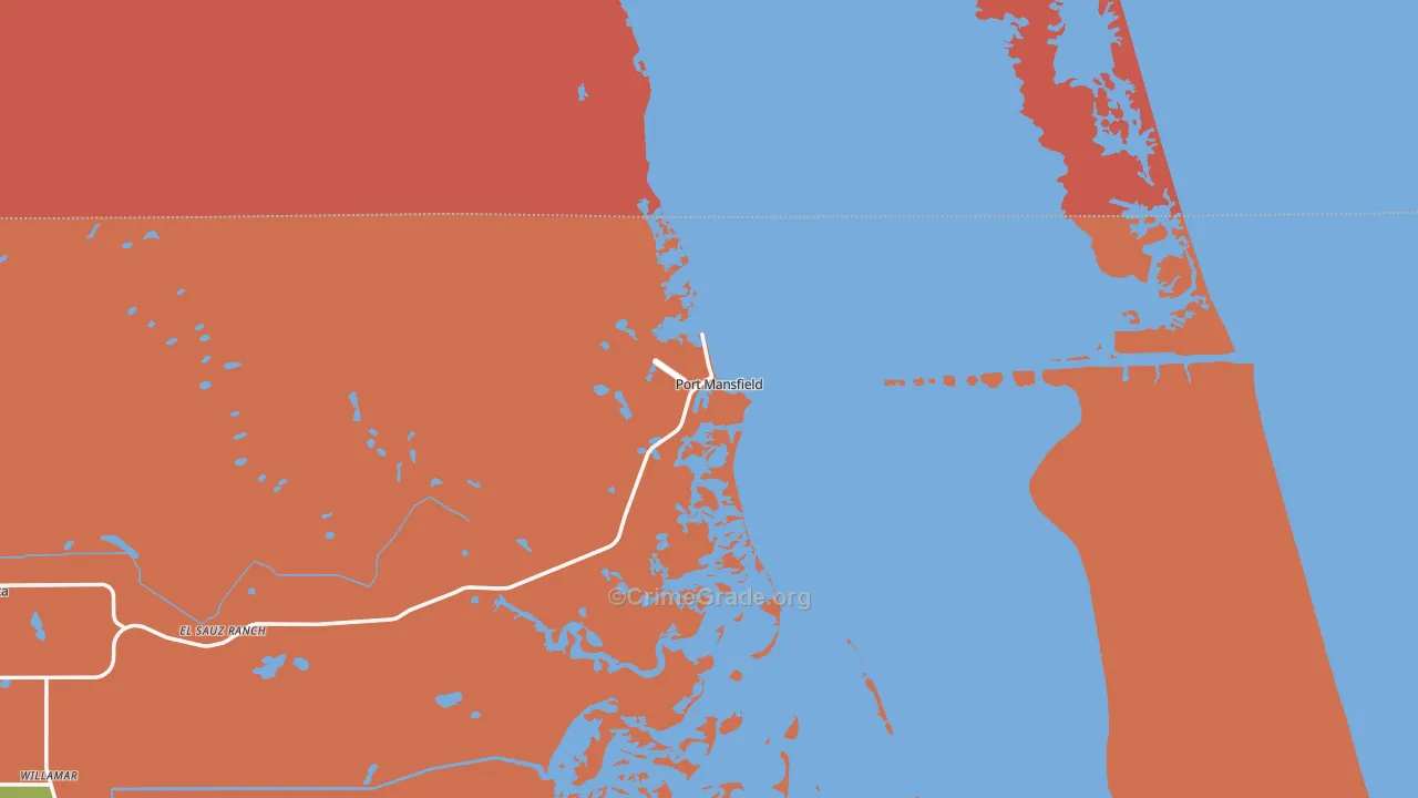 Port Mansfield, TX Map of Drug-Related Crime Rates