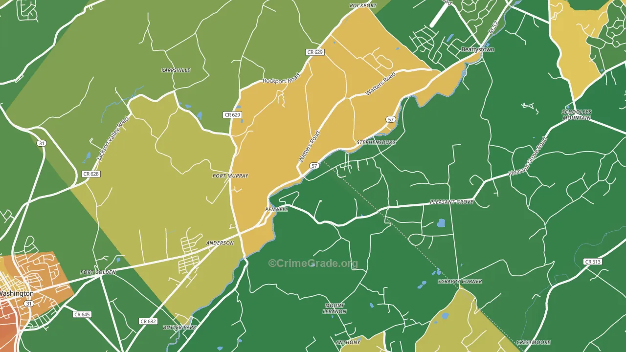 Port Murray, NJ Map of Drug-Related Crime Rates
