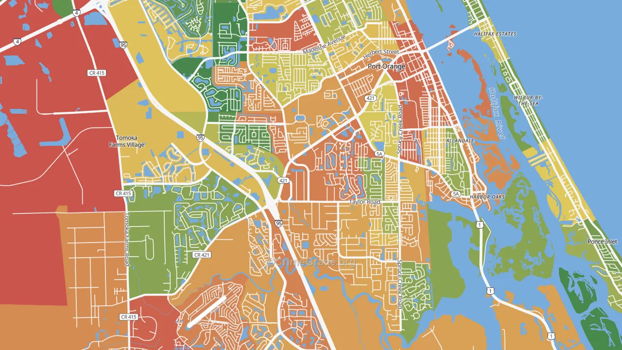 Port Orange, FL Map of Drug-Related Crime Rates