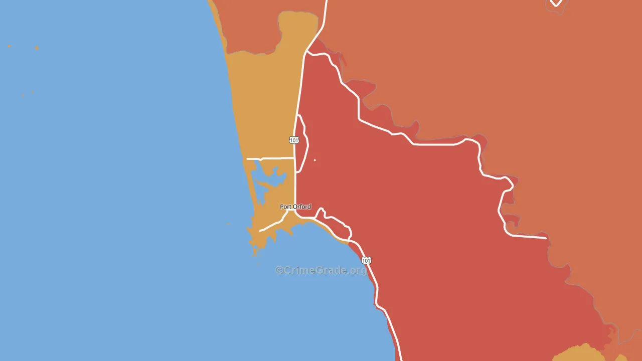 Port Orford, OR Map of Drug-Related Crime Rates