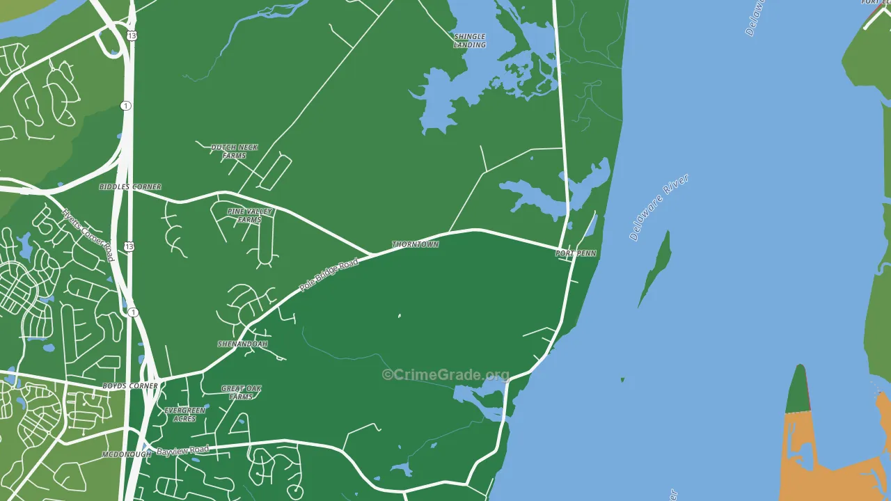 Port Penn, DE Map of Drug-Related Crime Rates