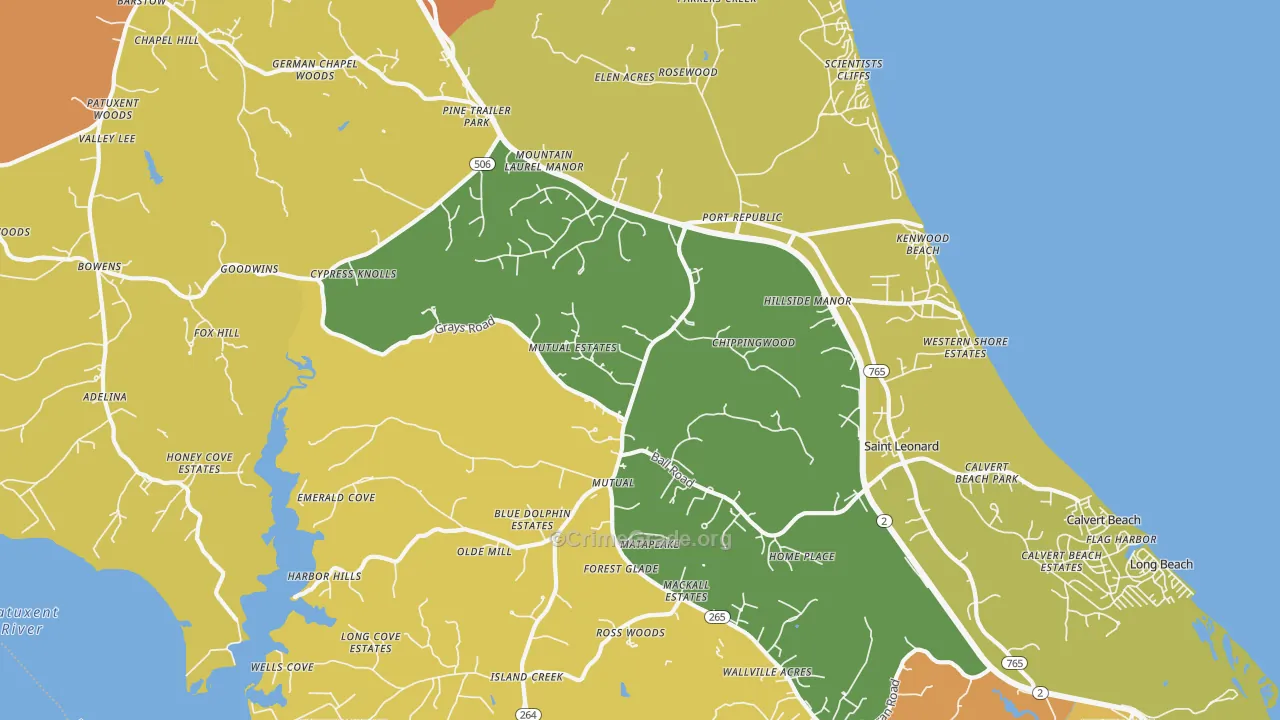Port Republic, MD Map of Drug-Related Crime Rates