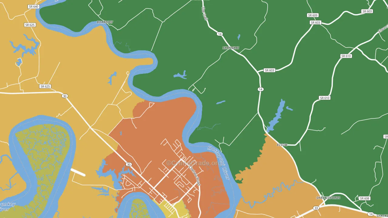 Port Richmond, VA Map of Drug-Related Crime Rates