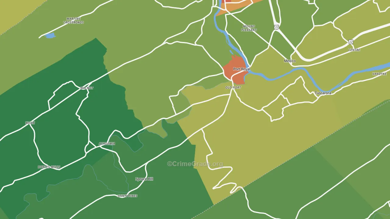Port Royal, PA Map of Drug-Related Crime Rates