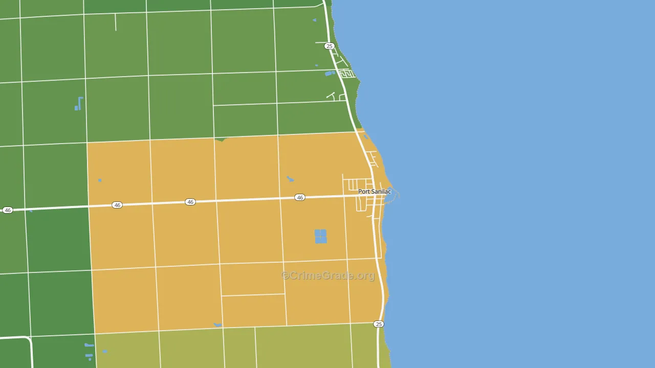 Port Sanilac, MI Map of Drug-Related Crime Rates
