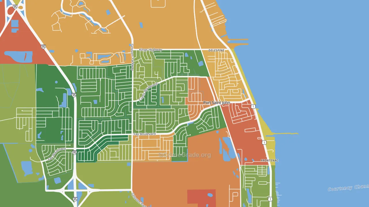 Port St. John, FL Map of Drug-Related Crime Rates
