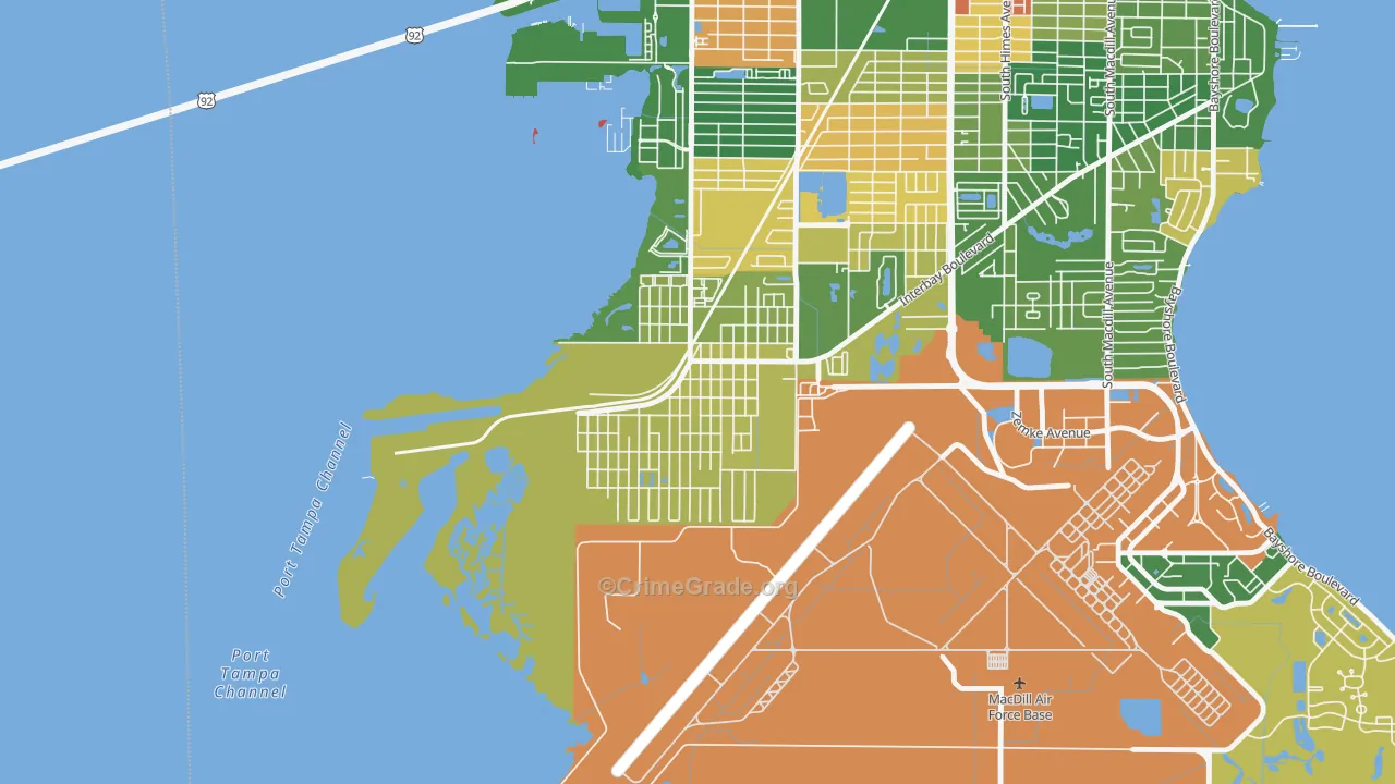 Port Tampa City, Tampa, FL Map of Drug-Related Crime Rates