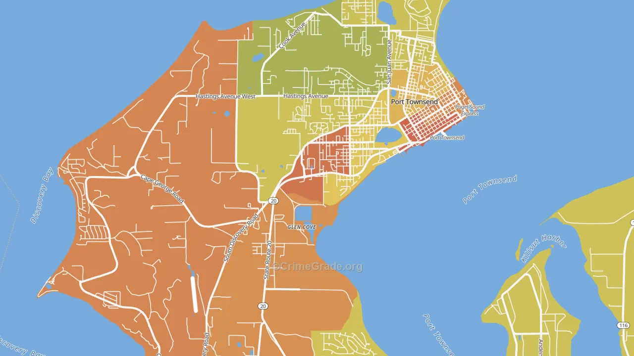Port Townsend, WA Map of Drug-Related Crime Rates