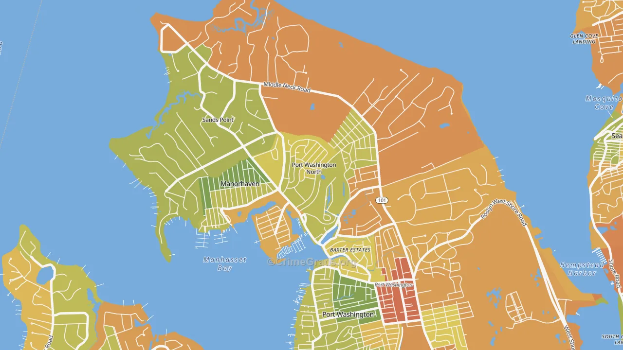Port Washington North, NY Map of Drug-Related Crime Rates