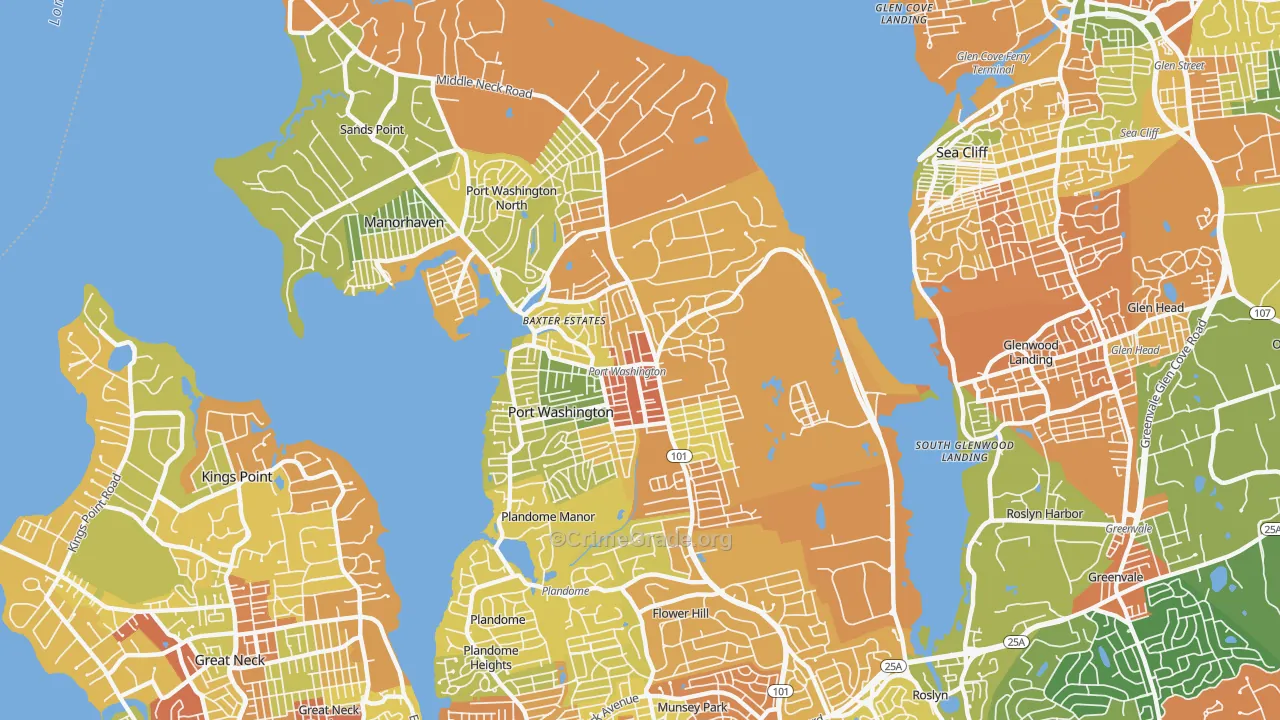 Port Washington, NY Map of Drug-Related Crime Rates