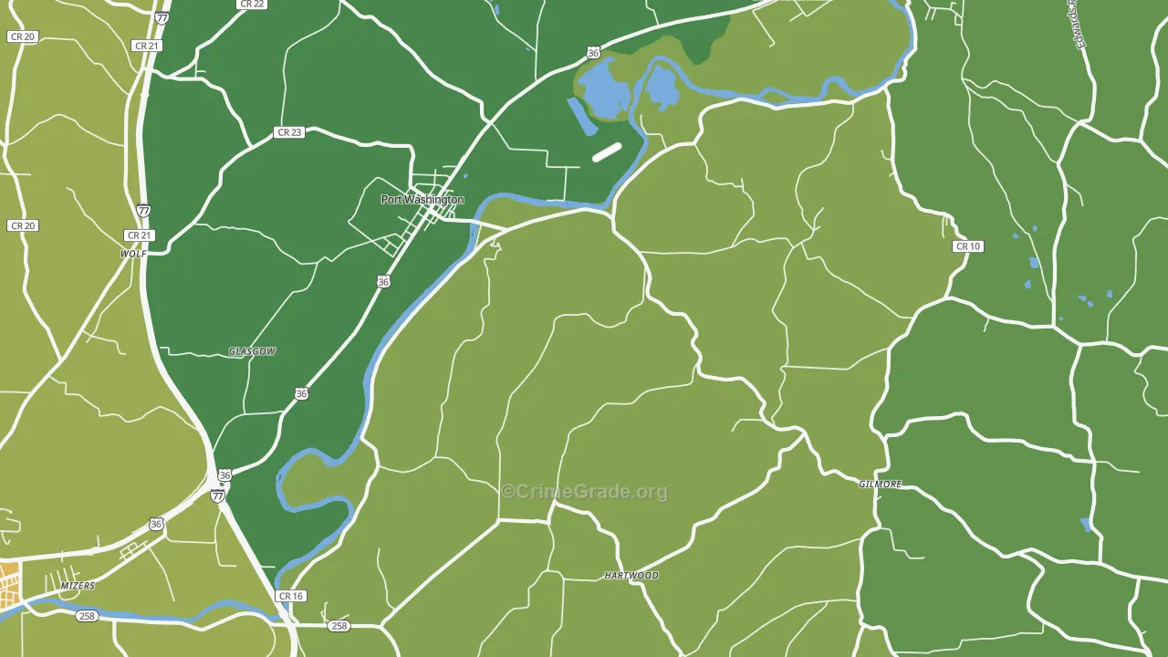 Port Washington, OH Map of Drug-Related Crime Rates