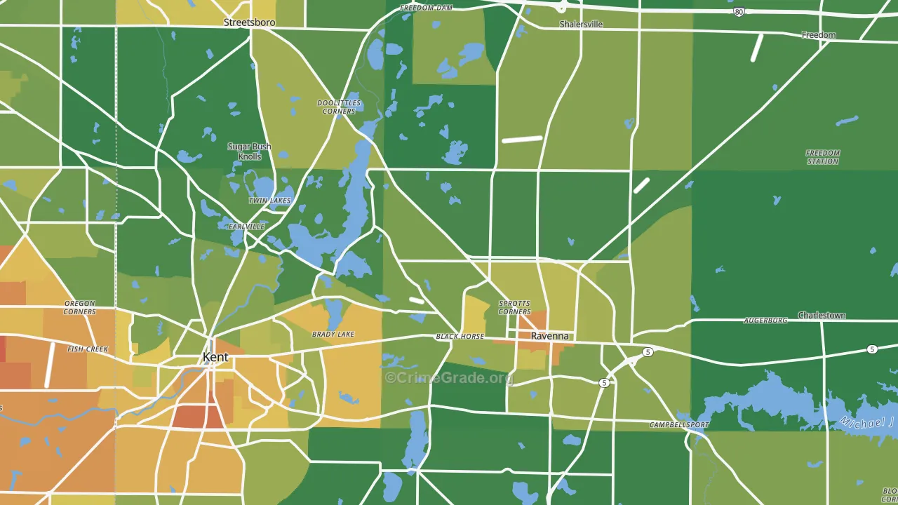 Portage County, OH Map of Drug-Related Crime Rates