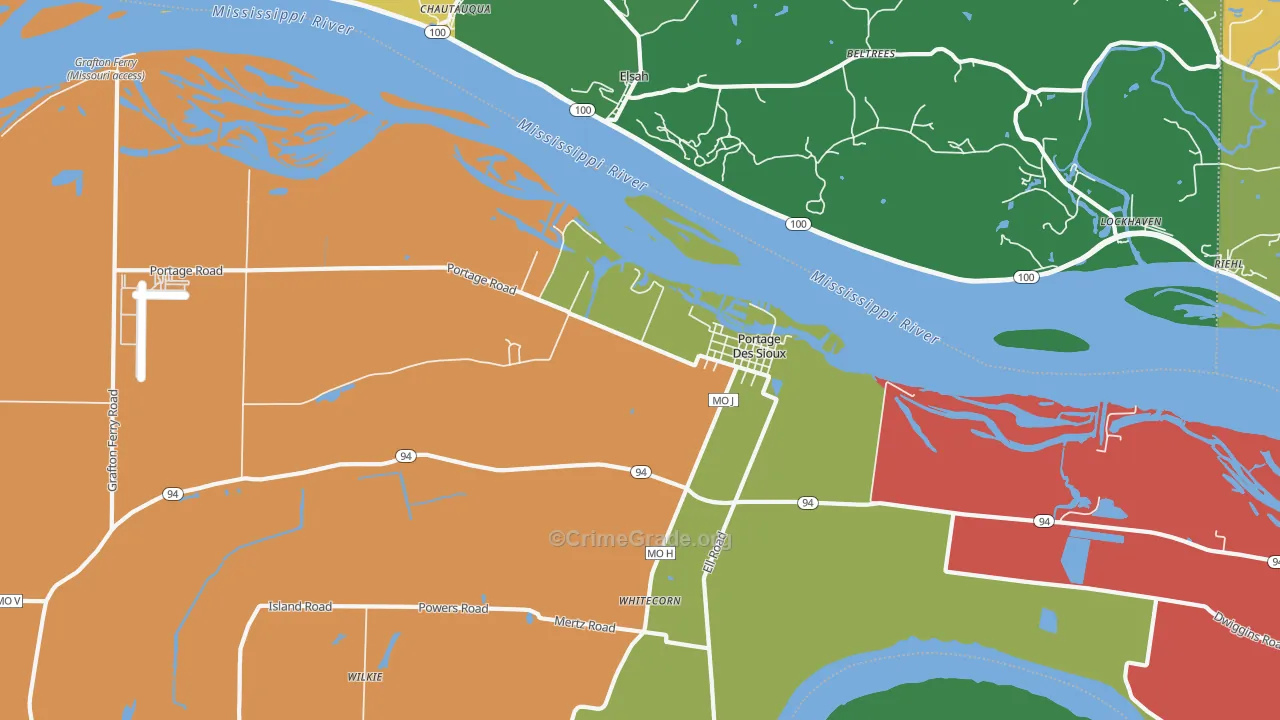 Portage Des Sioux, MO Map of Drug-Related Crime Rates