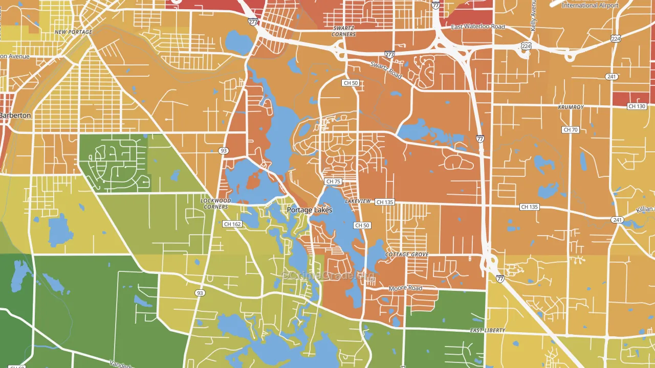 Portage Lakes, OH Map of Drug-Related Crime Rates