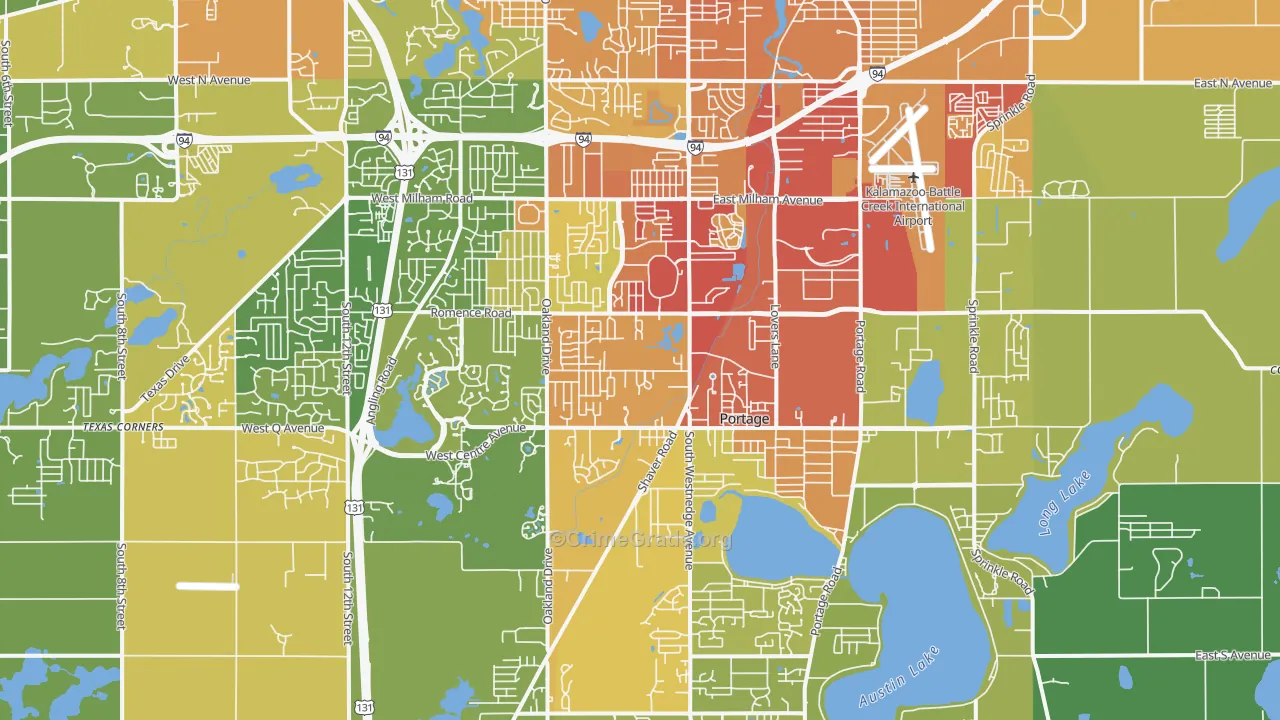 Portage, MI Map of Drug-Related Crime Rates