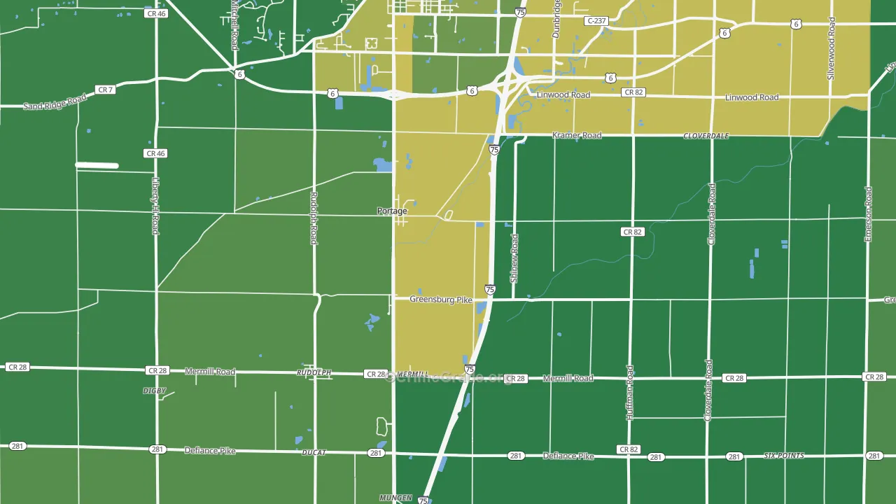 Portage, OH Map of Drug-Related Crime Rates