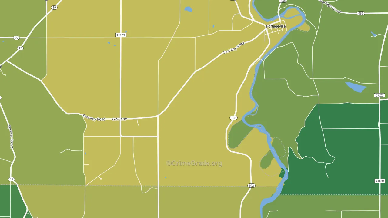 Portageville, NY Map of Drug-Related Crime Rates