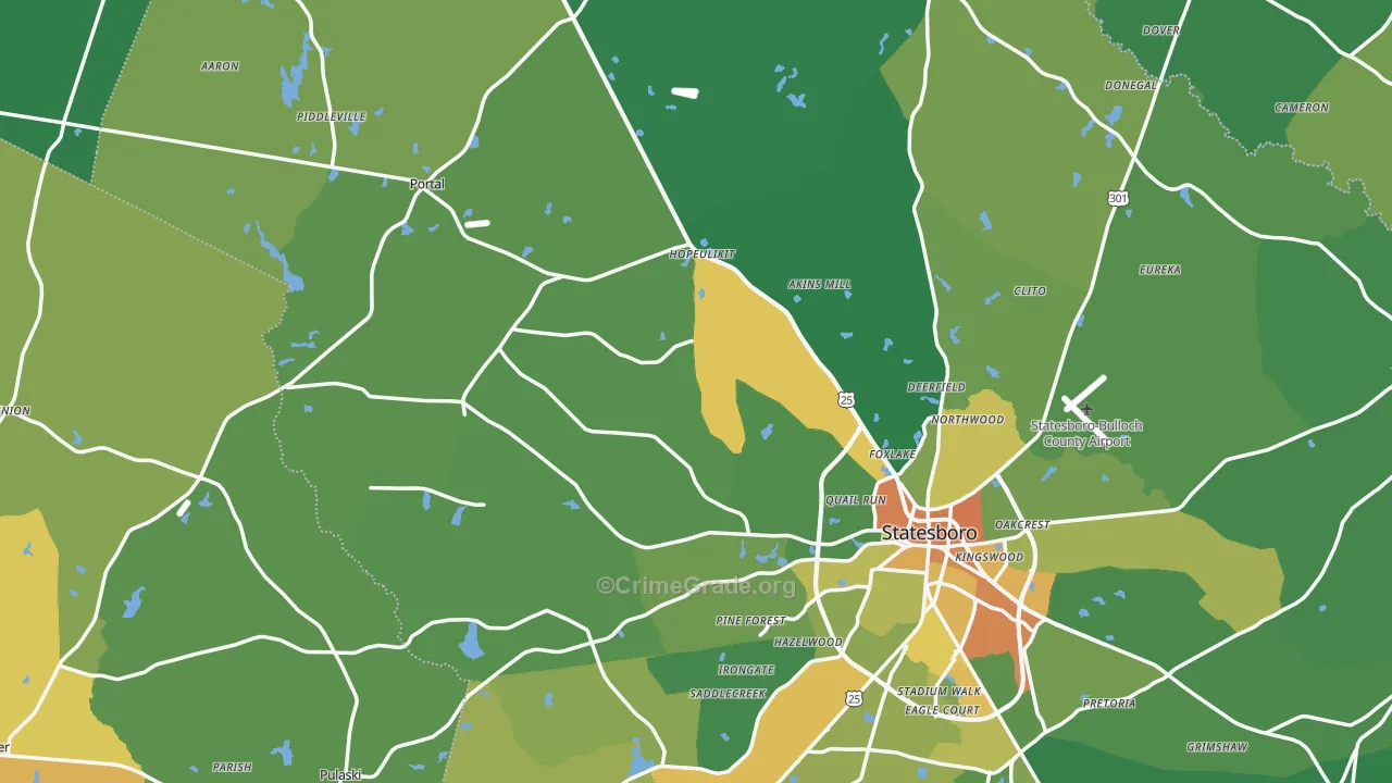 Portal, GA Map of Drug-Related Crime Rates