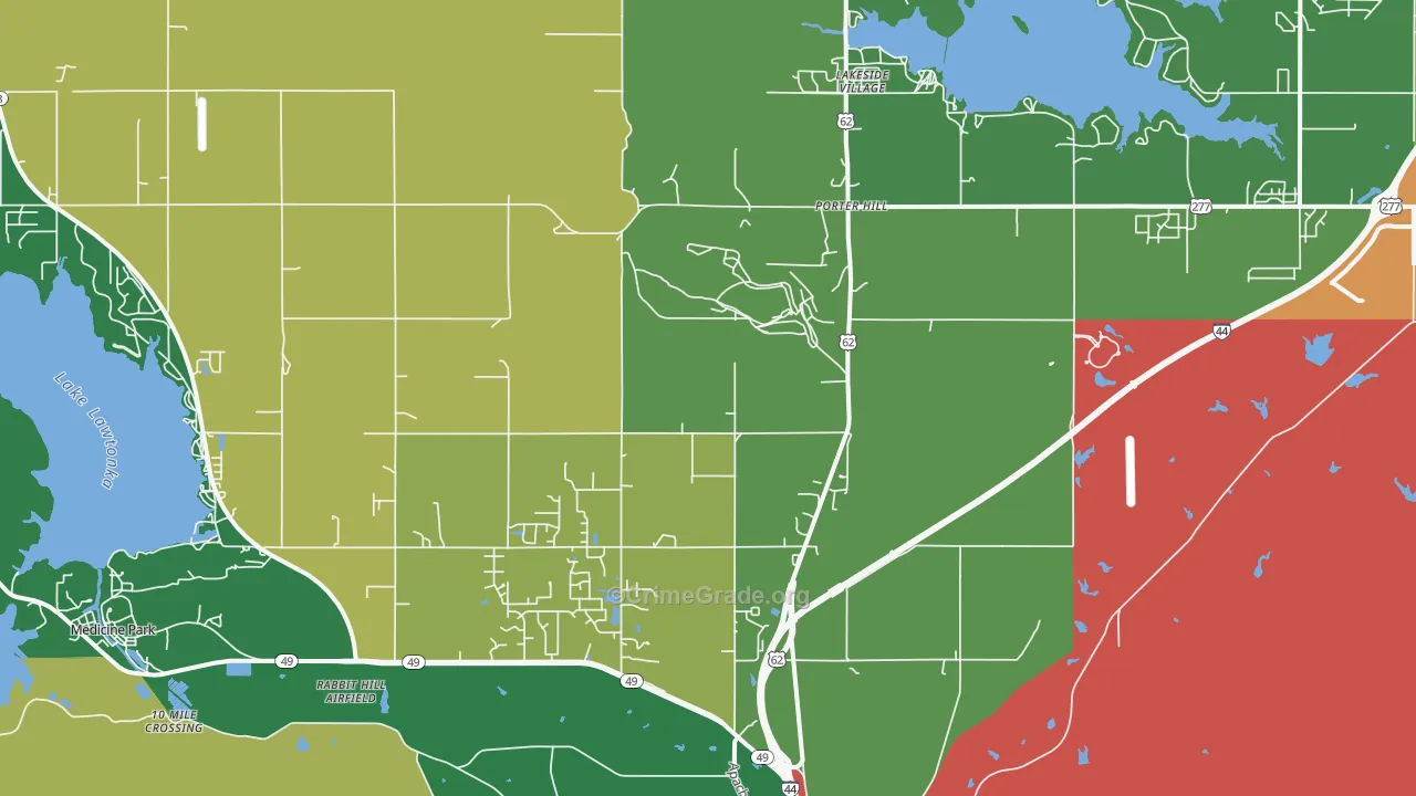 Porter Hill, OK Map of Drug-Related Crime Rates