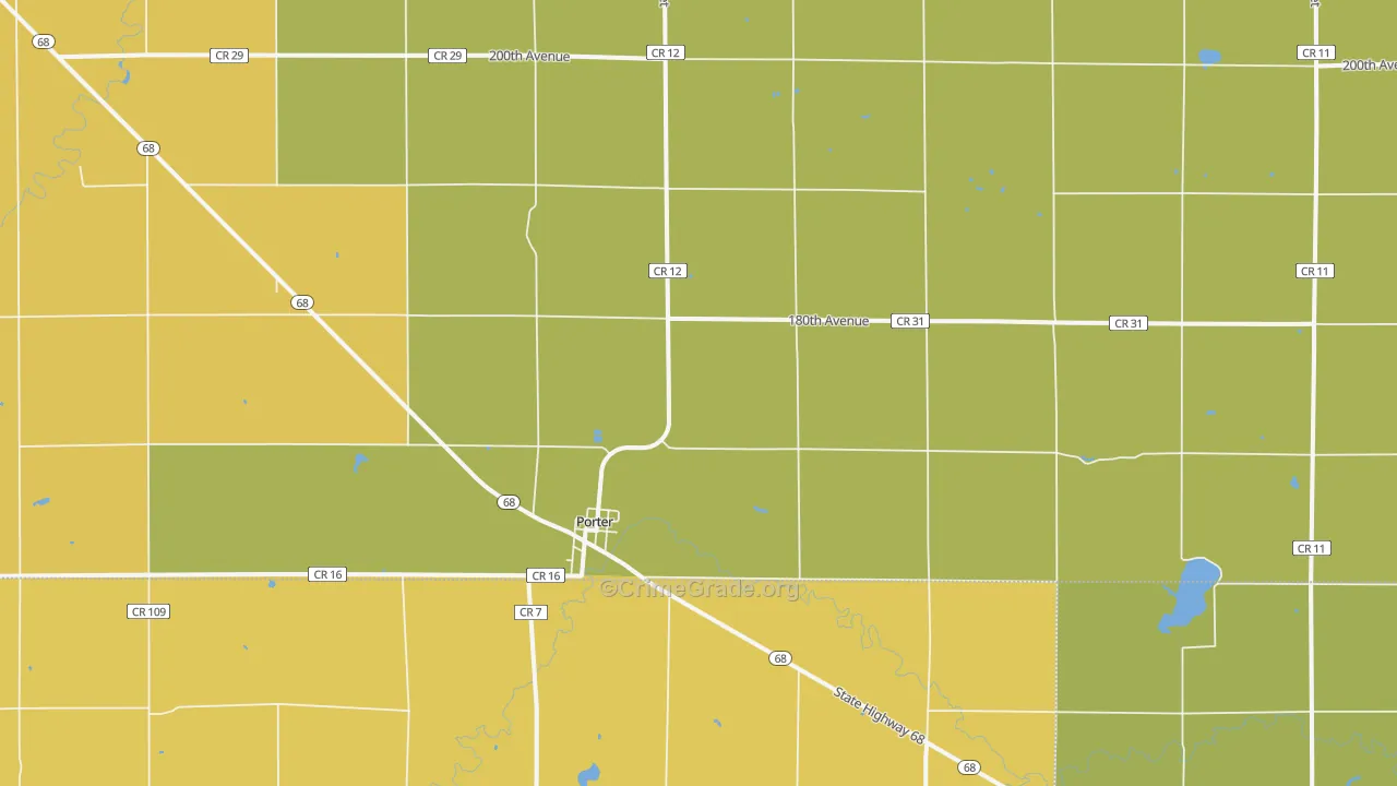 Porter, MN Map of Drug-Related Crime Rates