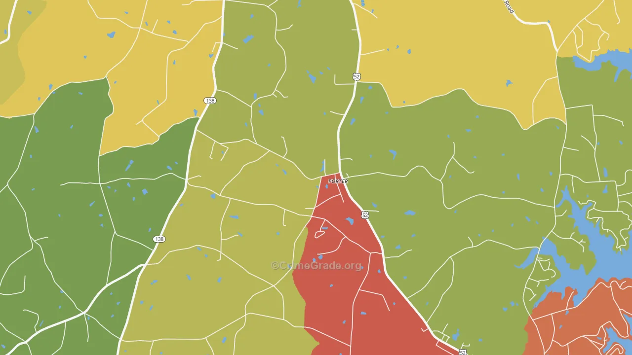 Porter, NC Map of Drug-Related Crime Rates