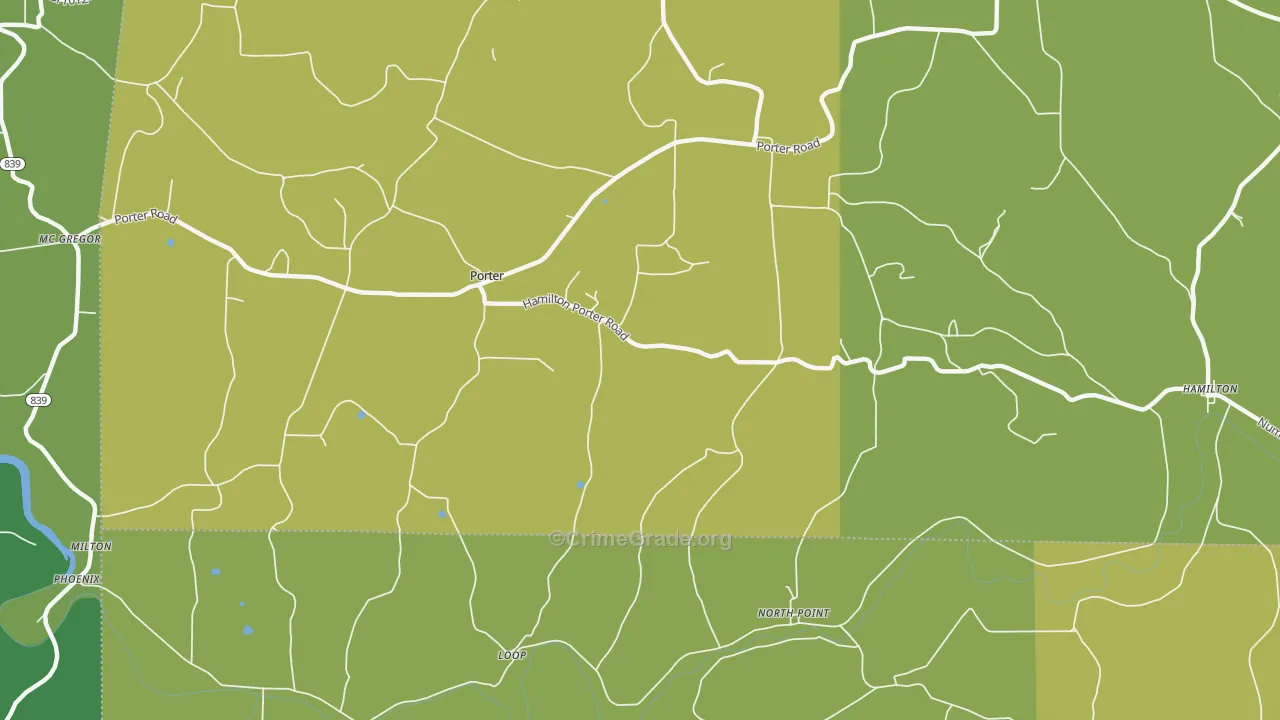 Porter, PA Map of Drug-Related Crime Rates