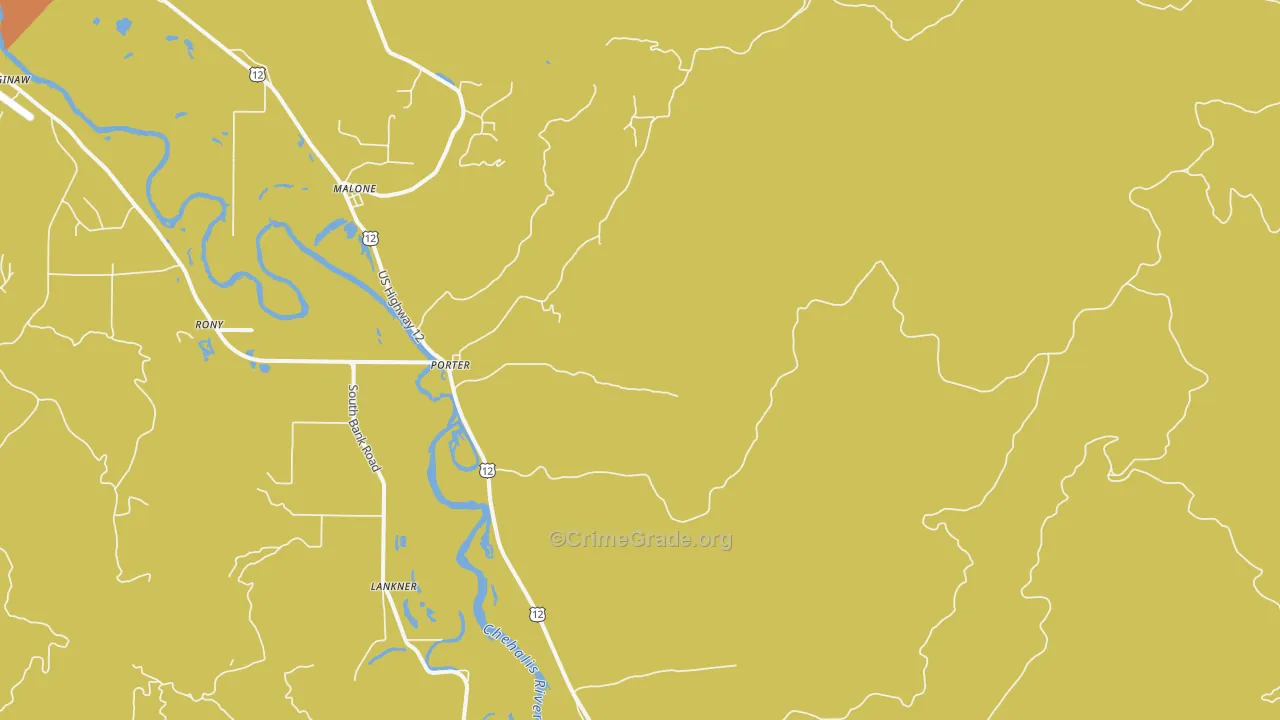 Porter, WA Map of Drug-Related Crime Rates