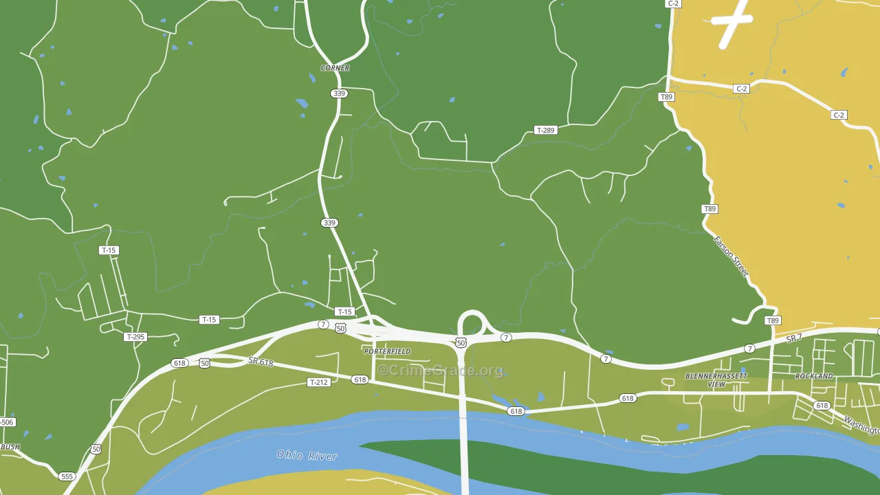 Porterfield, OH Map of Drug-Related Crime Rates