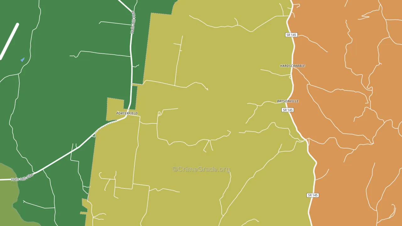 Porterfield, TN Map of Drug-Related Crime Rates