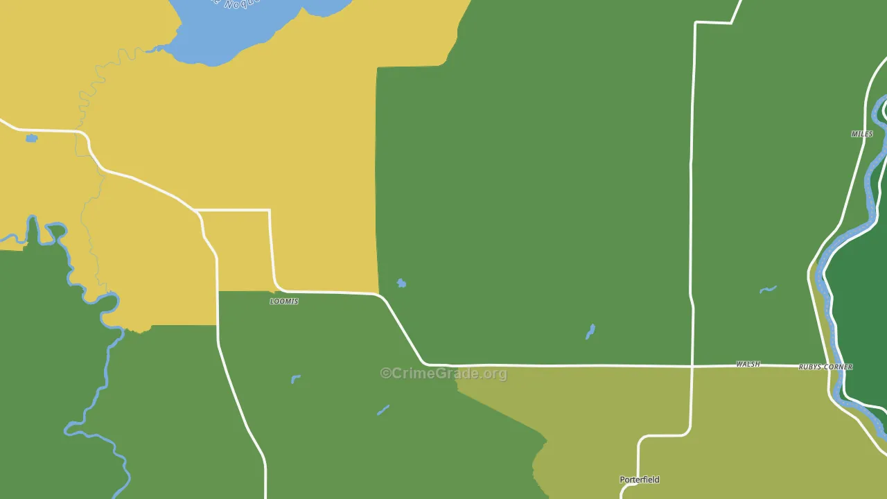 Porterfield, WI Map of Drug-Related Crime Rates