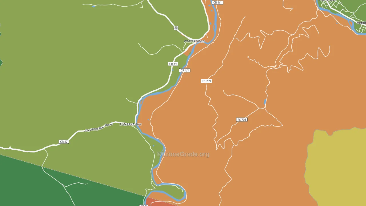 Porterwood, WV Map of Drug-Related Crime Rates